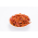 Close-up of crispy chili pepper slices with sesame in a white bowl
