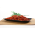 Crispy chili pepper snack served on a black rectangular plate