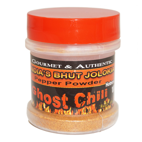 Ghost Chili powder 1/2oz in a plastic Jar with sifter lid (Original Bhut Jolokia) Ghost