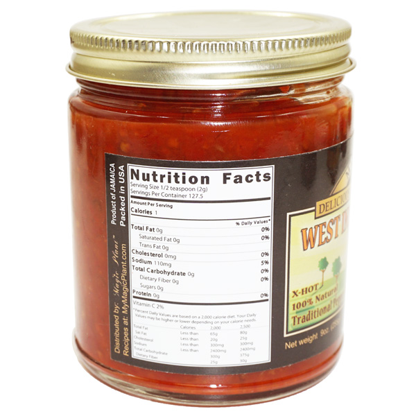 9oz Jar of West Indies Habanero Mash Premium Quality Habanero Paste