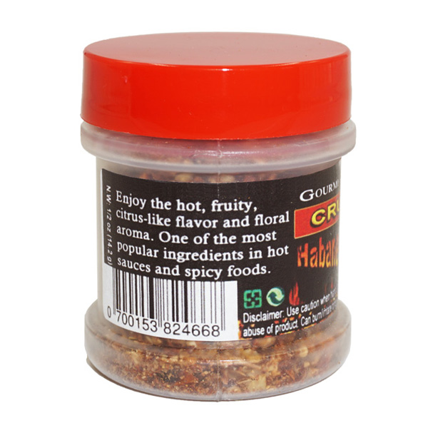 Habanero Pepper Flakes / Crushed 1/2oz in a plastic Jar with sifter